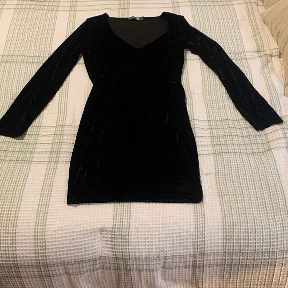 Boohoo Black Long Sleeve Dress
